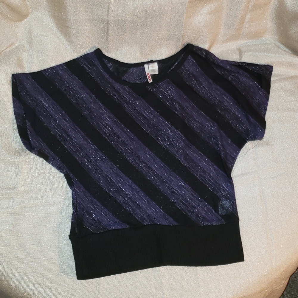 Metallic Purple & Black Top
